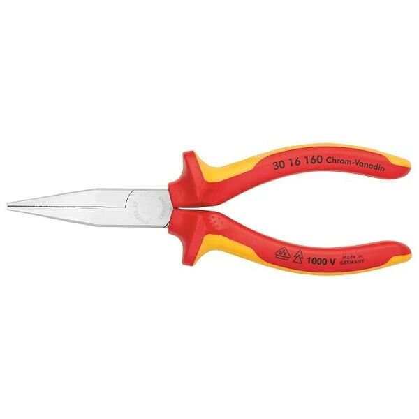 LONG FLAT-NOSED PLIERS CHROM PLATED VDE