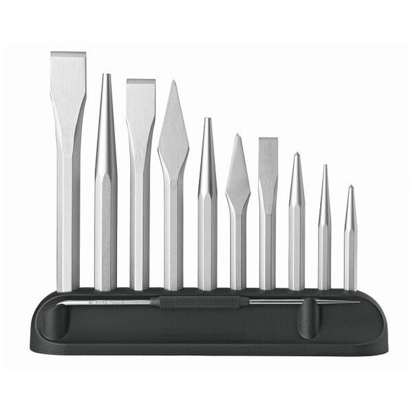 CHISEL+TAPER PUNCH SET IN PLASTIC HOLDER